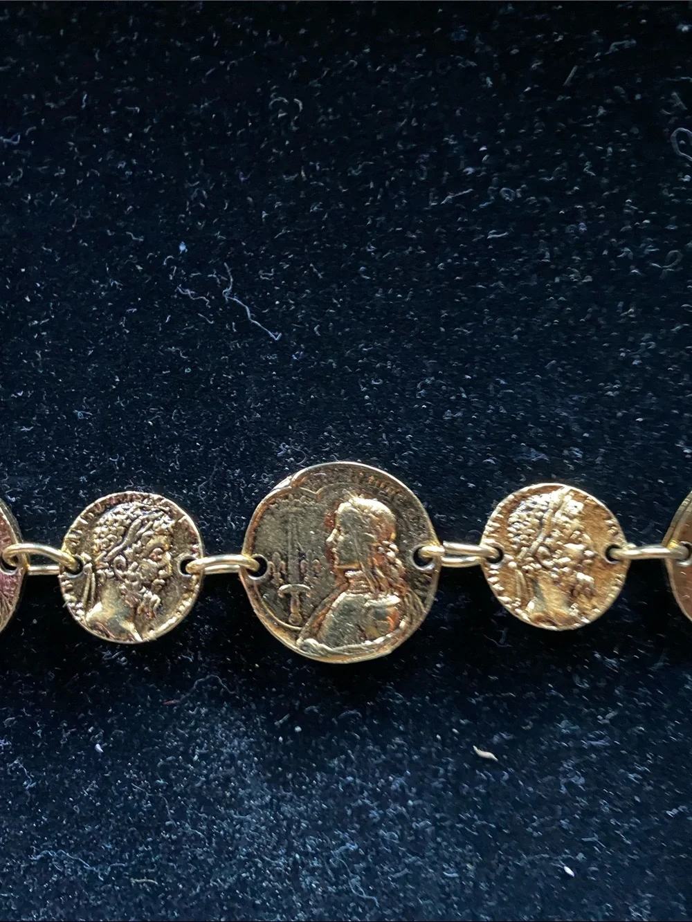 Gold Coin Link Bracelet - Women's Jewelry